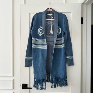 NWT Long Open Cadigan with Tassels